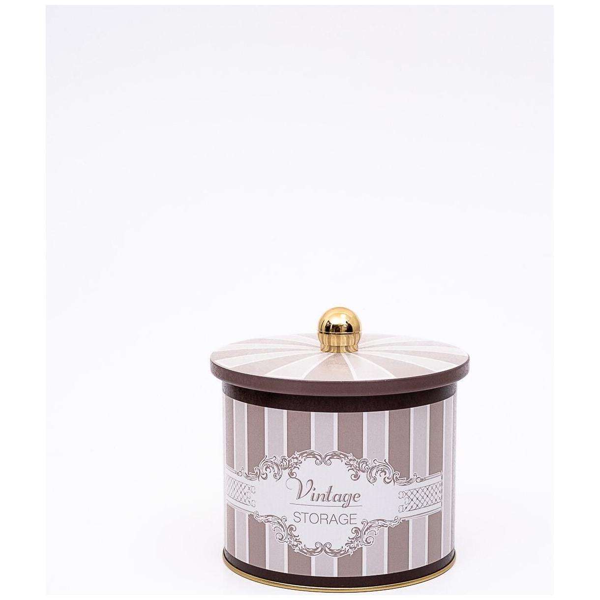 Ø140x125 mm Metal Yuvarlak Saklama Kabı Kulpu 1.7L Elegance — Yuvarlak Kutular — görsel 2 / 4 — Tinbox