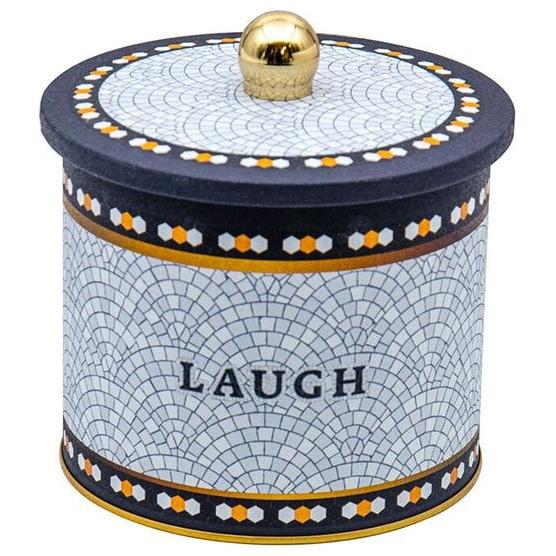 Ø140x125 mm Metal Round Canister Knob Handle 1.7L Geometric Mosaic Pattern — Round Boxes — view 2 of 3 — Tinbox