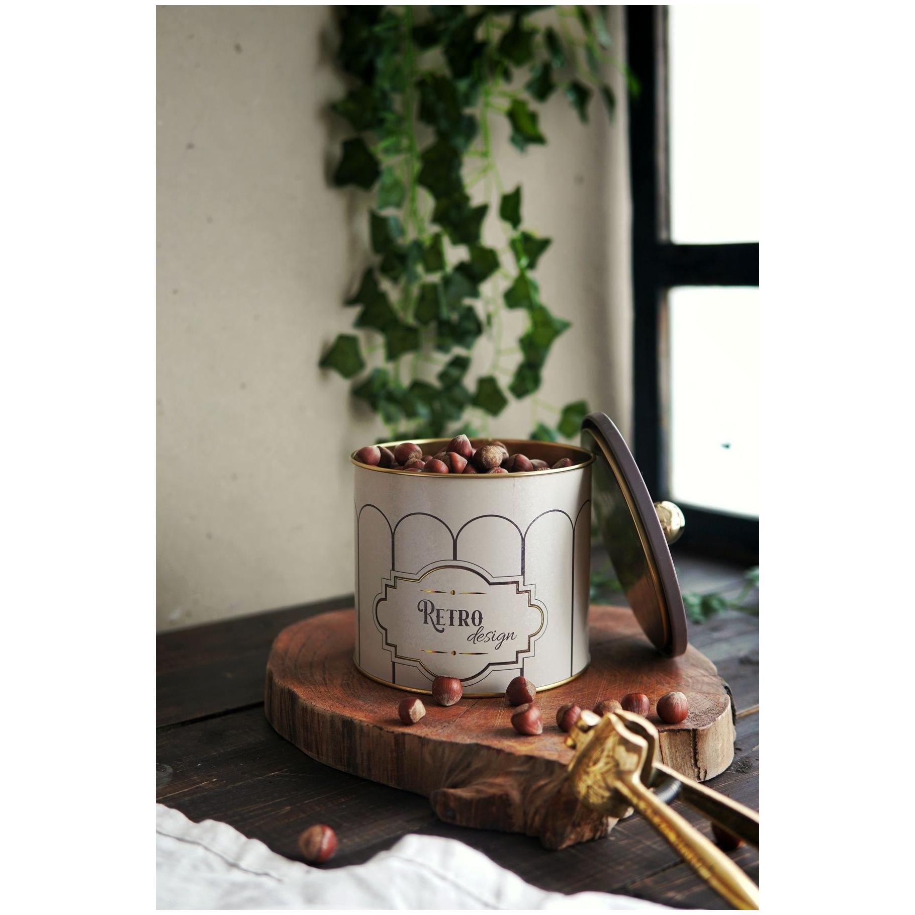 Ø140x125 mm Metal Yuvarlak Saklama Kabı Kulpu 1.7L Retro — Yuvarlak Kutular — görsel 3 / 3 — Tinbox