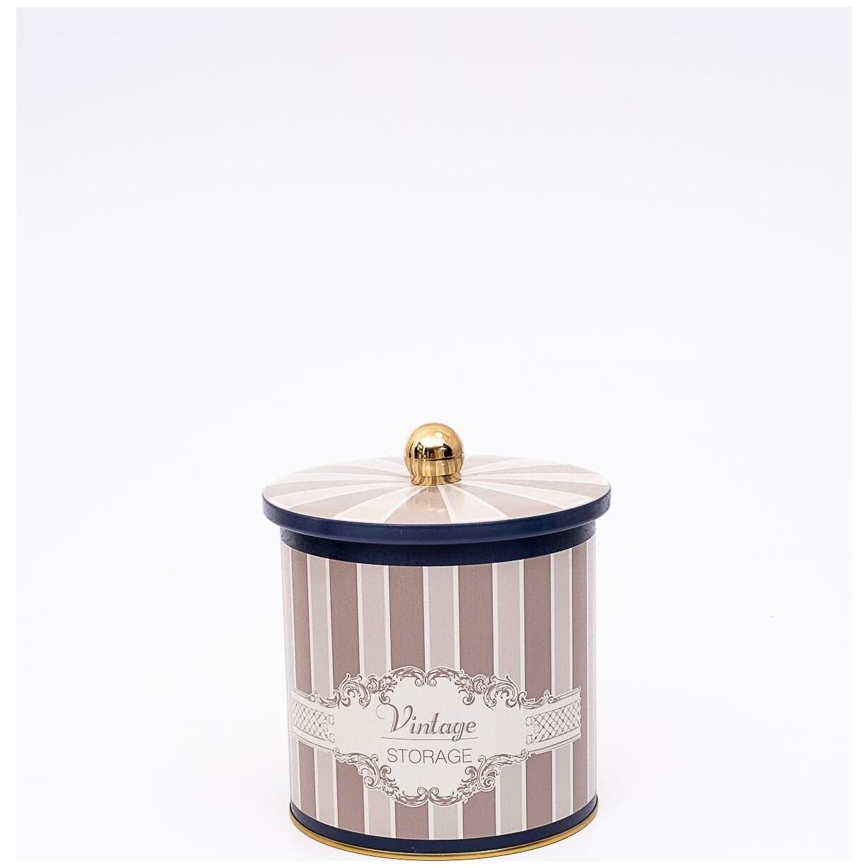 Ø140x150 mm Metal Yuvarlak Saklama Kabı Kulpu 2.1L Elegance — Yuvarlak Kutular — görsel 2 / 4 — Tinbox