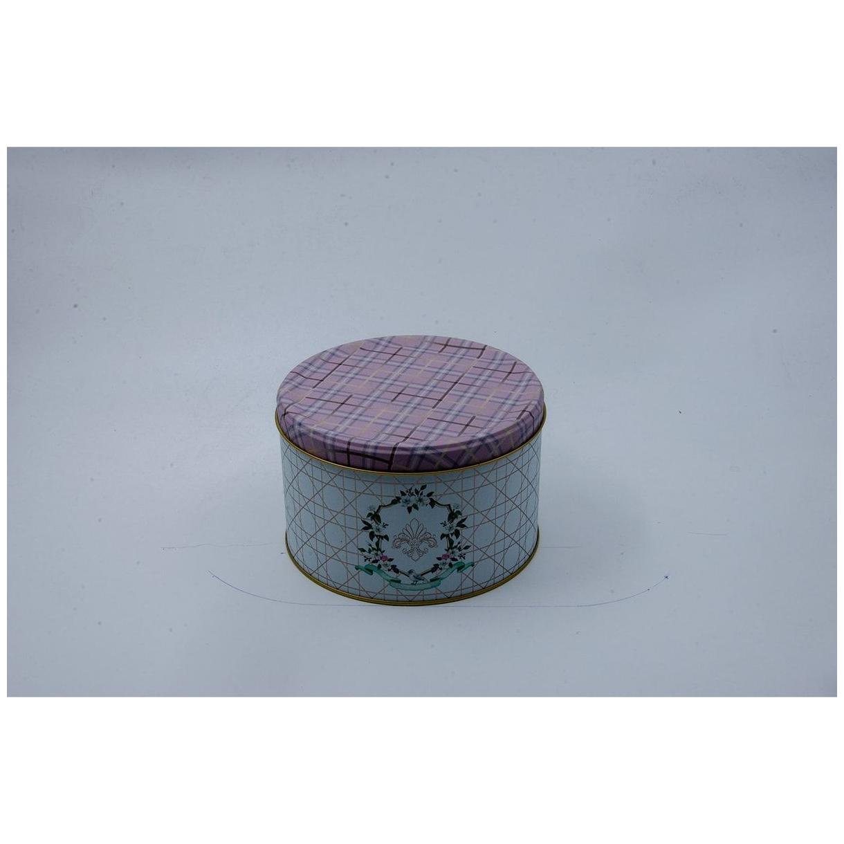 Ø175x110 mm Yuvarlak Metal Teneke Kutu, Sürgülü Kapaklı, 2,5 L, Pembe — Yuvarlak Kutular — görsel 2 / 3 — Tinbox