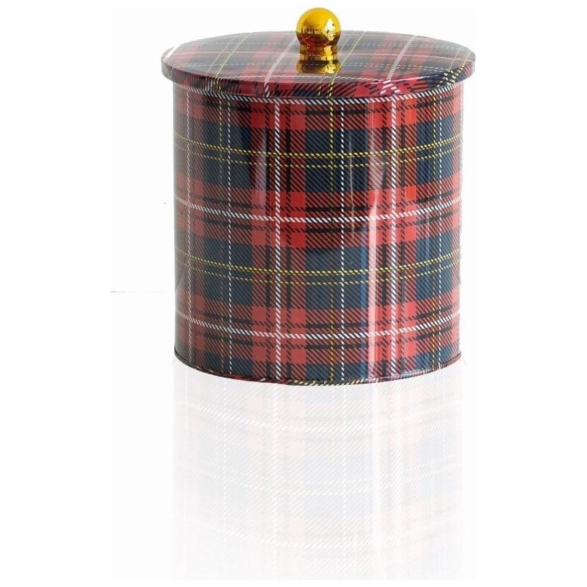 Ø175x180 mm Metal Yuvarlak Kutu Kulpu Ekose (Ekose) — Yuvarlak Kutular — görsel 2 / 2 — Tinbox