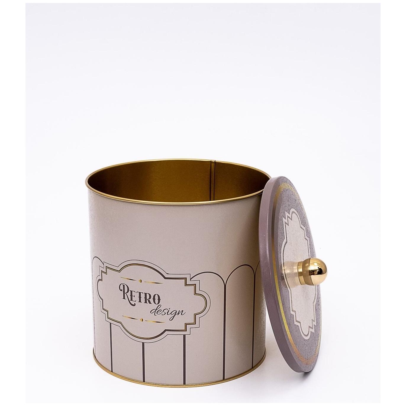 Ø175x180 mm Metal Yuvarlak Kutu Kulpu Retro — Yuvarlak Kutular — görsel 2 / 3 — Tinbox