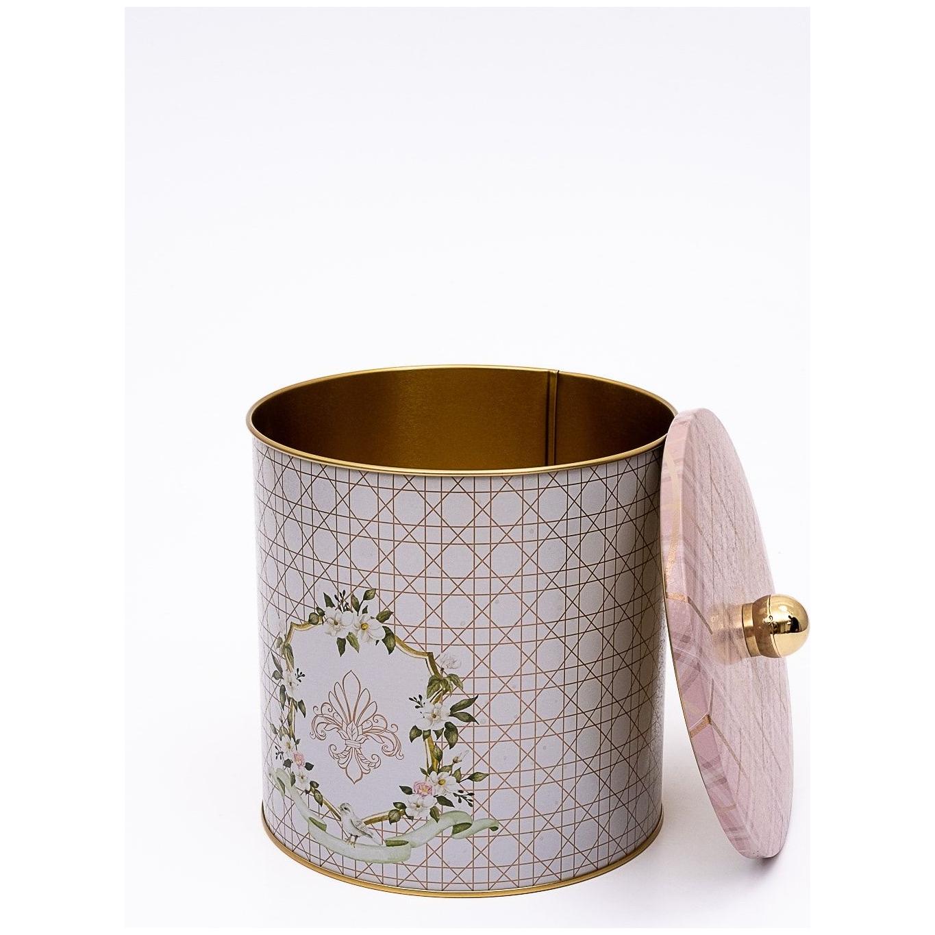 Ø175x180 mm Metal Yuvarlak Kutu Kulpu, Pembe — Yuvarlak Kutular — görsel 2 / 3 — Tinbox