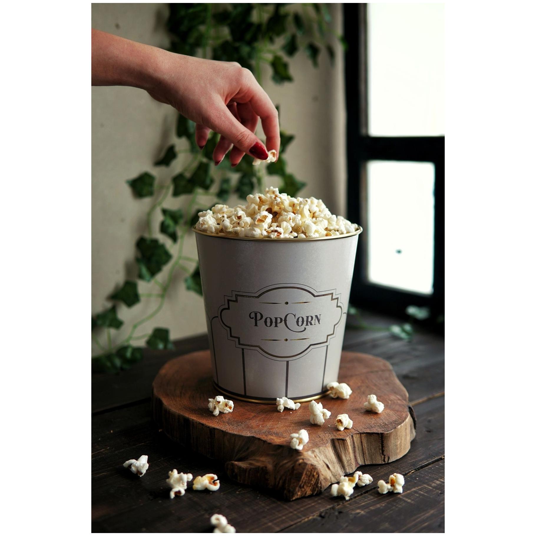 Ø175x170 mm Metal Patlamış Mısır Kovası 2.6L Retro Patlamış Mısır — görsel 2 / 2 — Tinbox