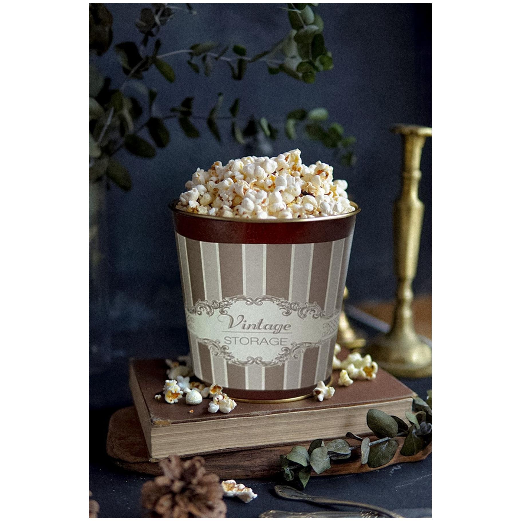 Ø175x170 mm Metal Patlamış Mısır Kovası 2.6L Elegance — görsel 2 / 2 — Tinbox