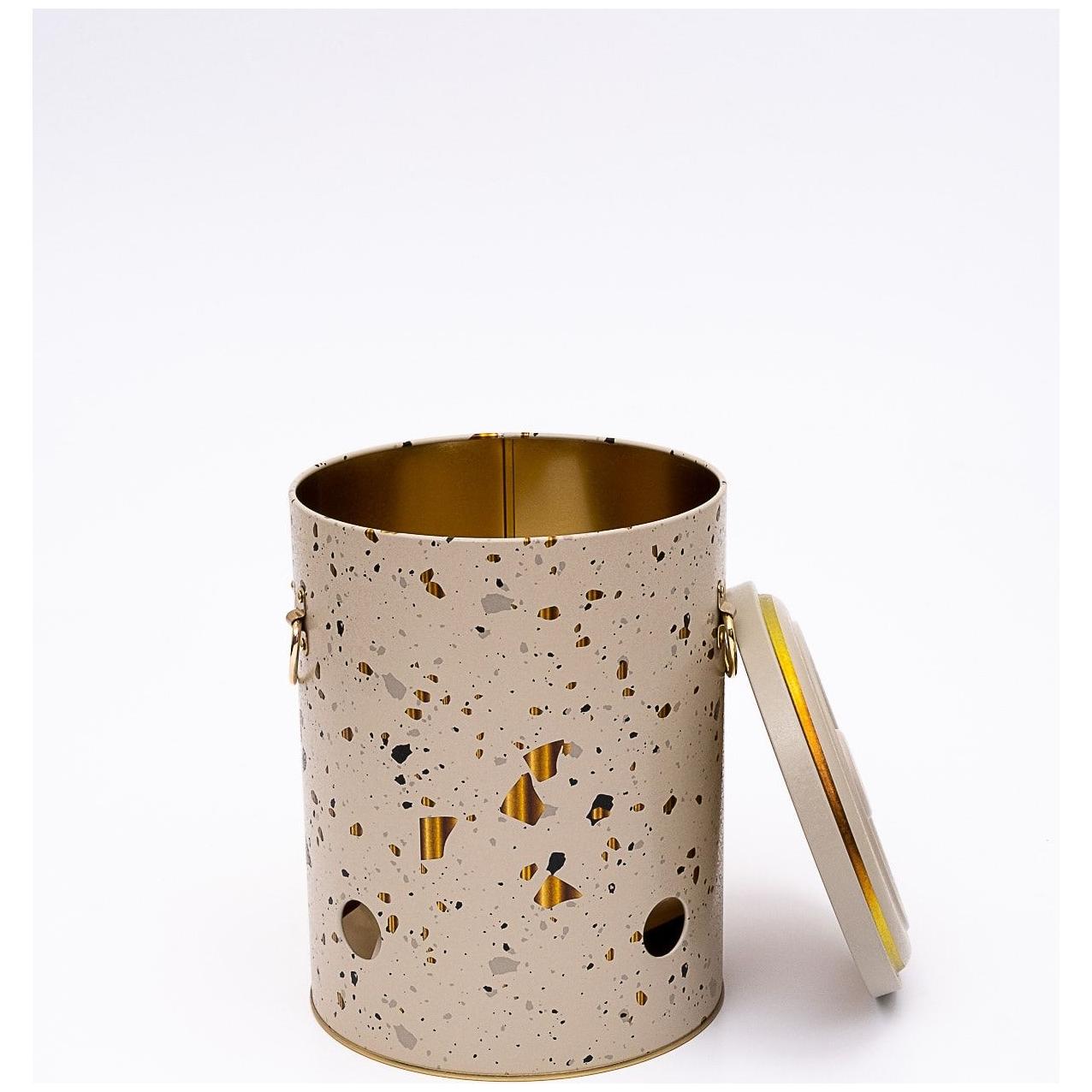Ø175x225mm Metal Potato & Onion Storage Bin 5L Terrazzo Cream — Potato Onion Garlic Storage Containers — view 2 of 3 — Tinbox