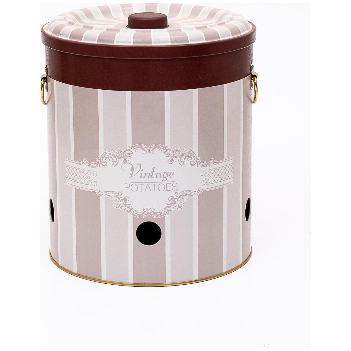 Ø225x240 mm Metal Patates ve Soğan Saklama Kabı 9L Elegance — Patates Soğan ve Sarımsak Saklama Kabı — görsel 2 / 4 — Tinbox