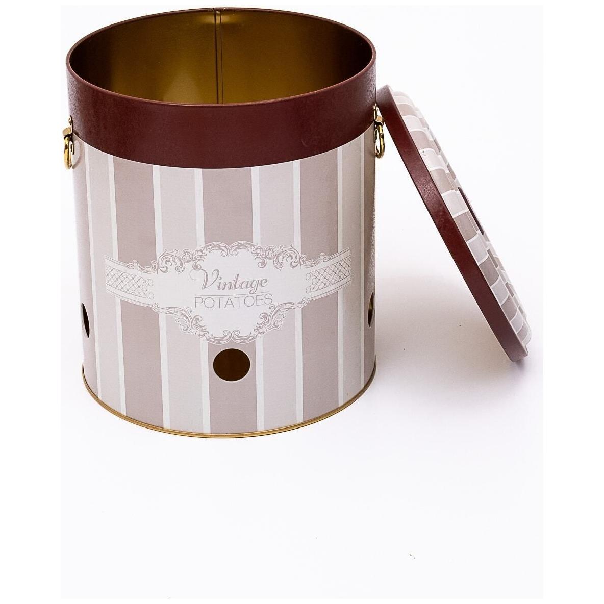 Ø225x240 mm Metal Patates ve Soğan Saklama Kabı 9L Elegance — Patates Soğan ve Sarımsak Saklama Kabı — görsel 3 / 4 — Tinbox