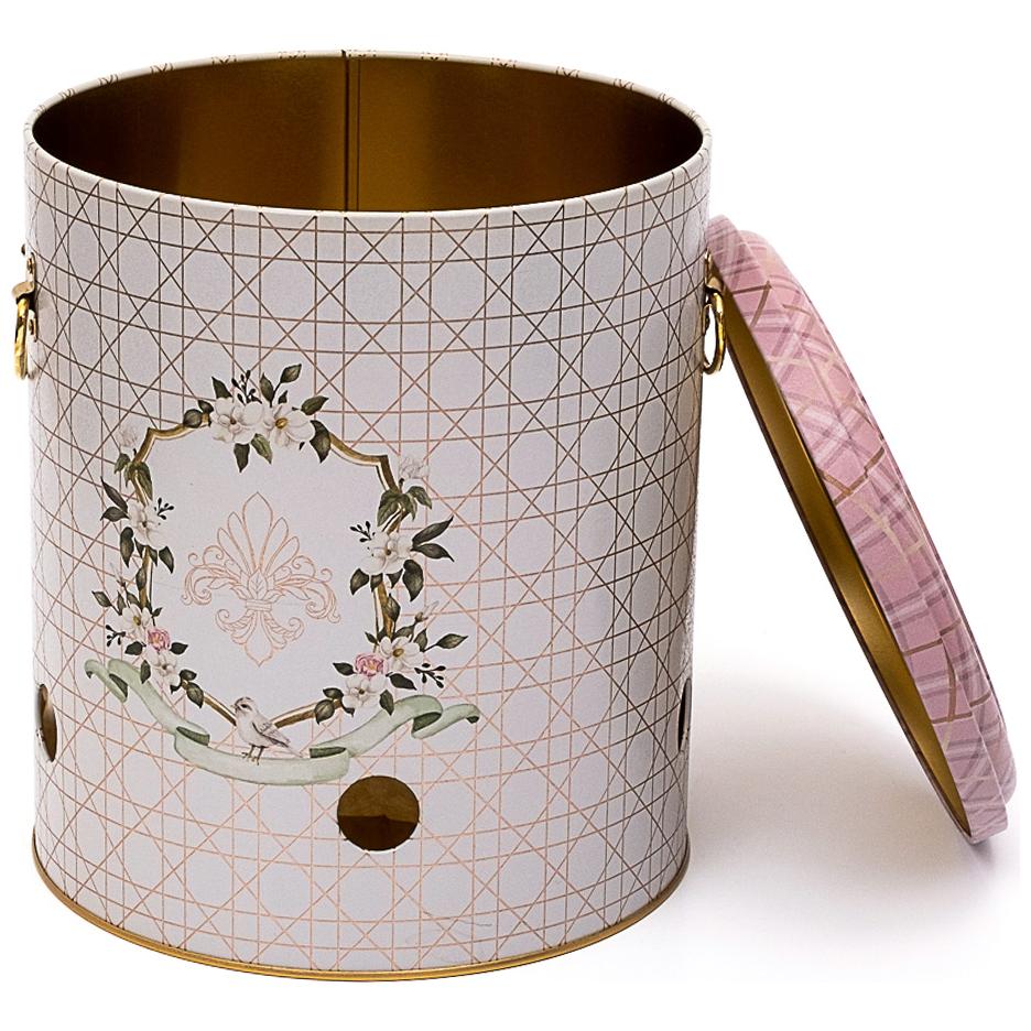 Ø225x240 mm Metal Patates ve Soğan Saklama Kabı 9L Pembe — Patates Soğan ve Sarımsak Saklama Kabı — Tinbox