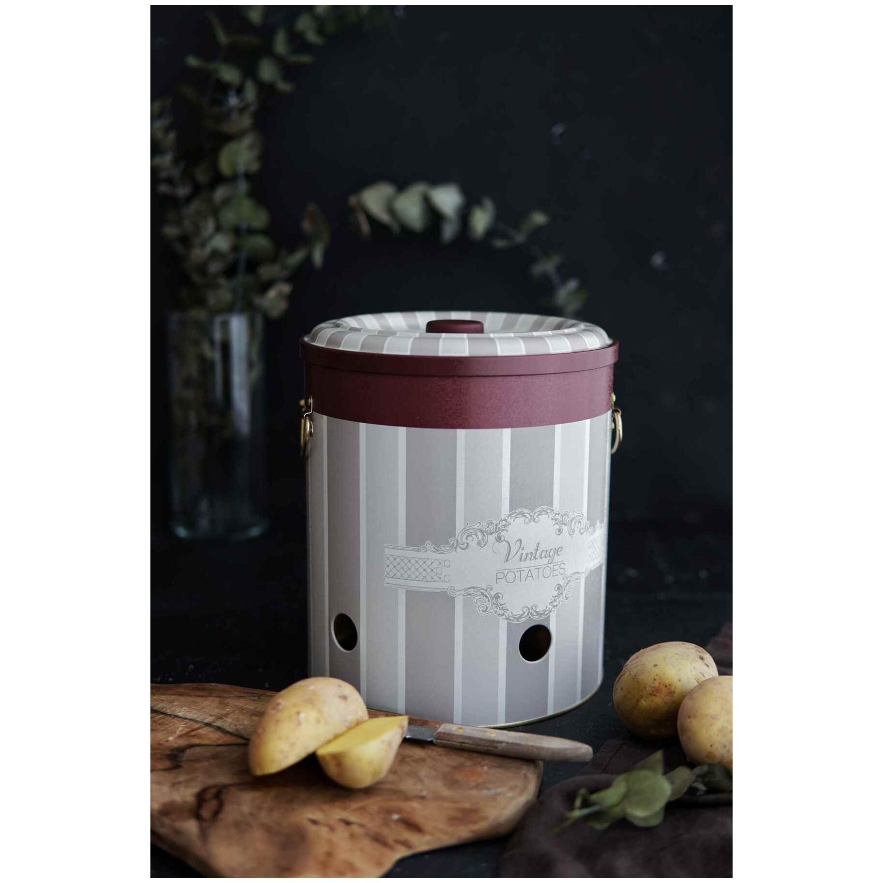 Ø225x240 mm Metal Patates ve Soğan Saklama Kabı 9L Elegance — Patates Soğan ve Sarımsak Saklama Kabı — görsel 4 / 4 — Tinbox