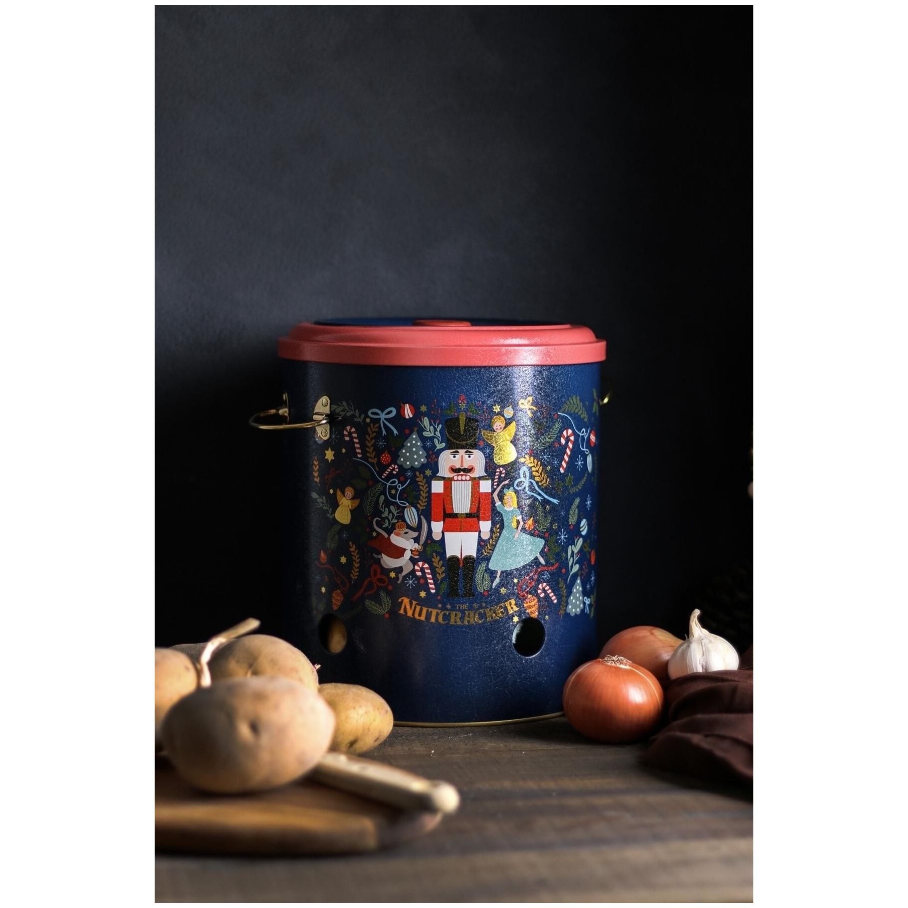 Ø225x240 mm Metal Potato & Onion Storage Bin 9L Nutcracker festive and whimsical Clara, and holiday decorations — Potato O…