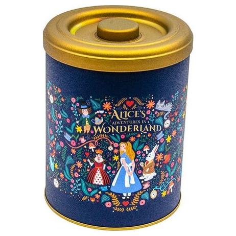 Ø140x180 mm, 2,5 lt Metal Saklama Kutusu, Kayar Kapaklı, Alice Harikalar Diyarında — Patates Soğan ve Sarımsak Saklama Kab…