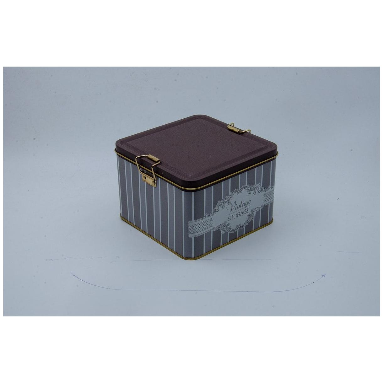158x158x110 mm Kare Metal Saklama Kutusu 2,5 L Tel Tokalı ve Şeffaf Kapaklı Zarif Tasarım — Kare Kutular — görsel 3 / 3 — …