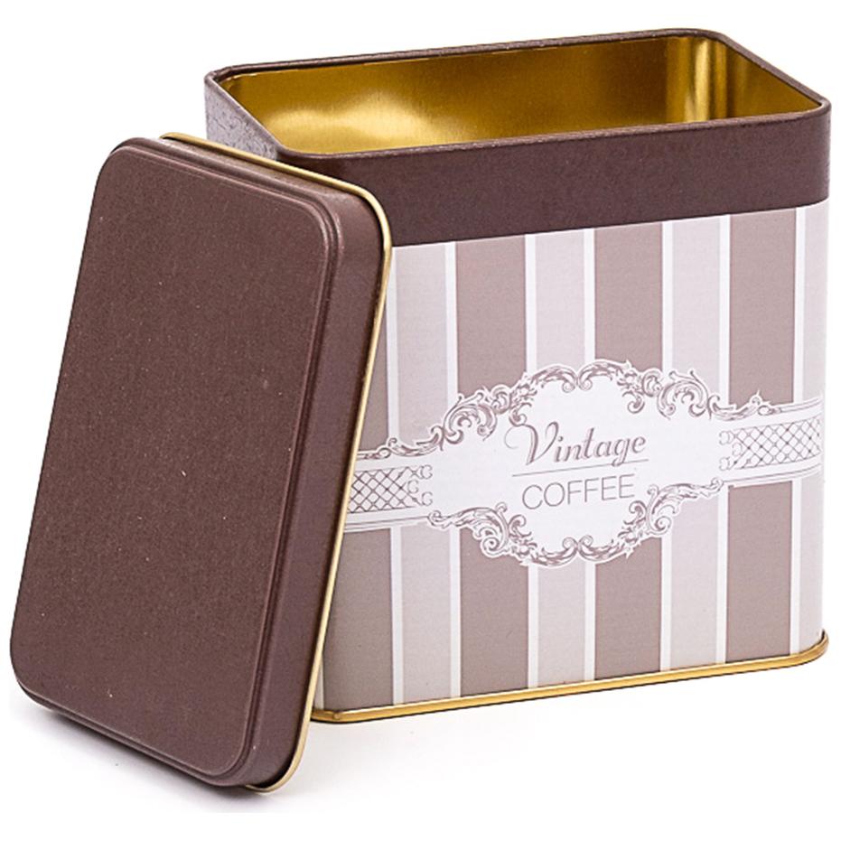 80x120x120 mm Dikdörtgen Metal Saklama Kutusu, Kayar Kapaklı, 1 Litre, Zarif — Dikdörtgen Kutular — Tinbox