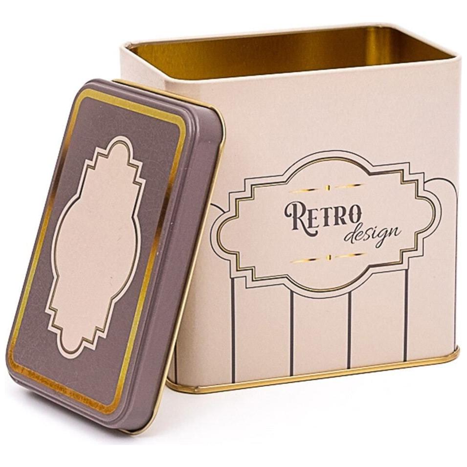 80x120x120 mm Dikdörtgen Metal Saklama Kutusu, Sürgülü Kapaklı, 1 Litre, Retro — Dikdörtgen Kutular — görsel 2 / 3 — Tinbox