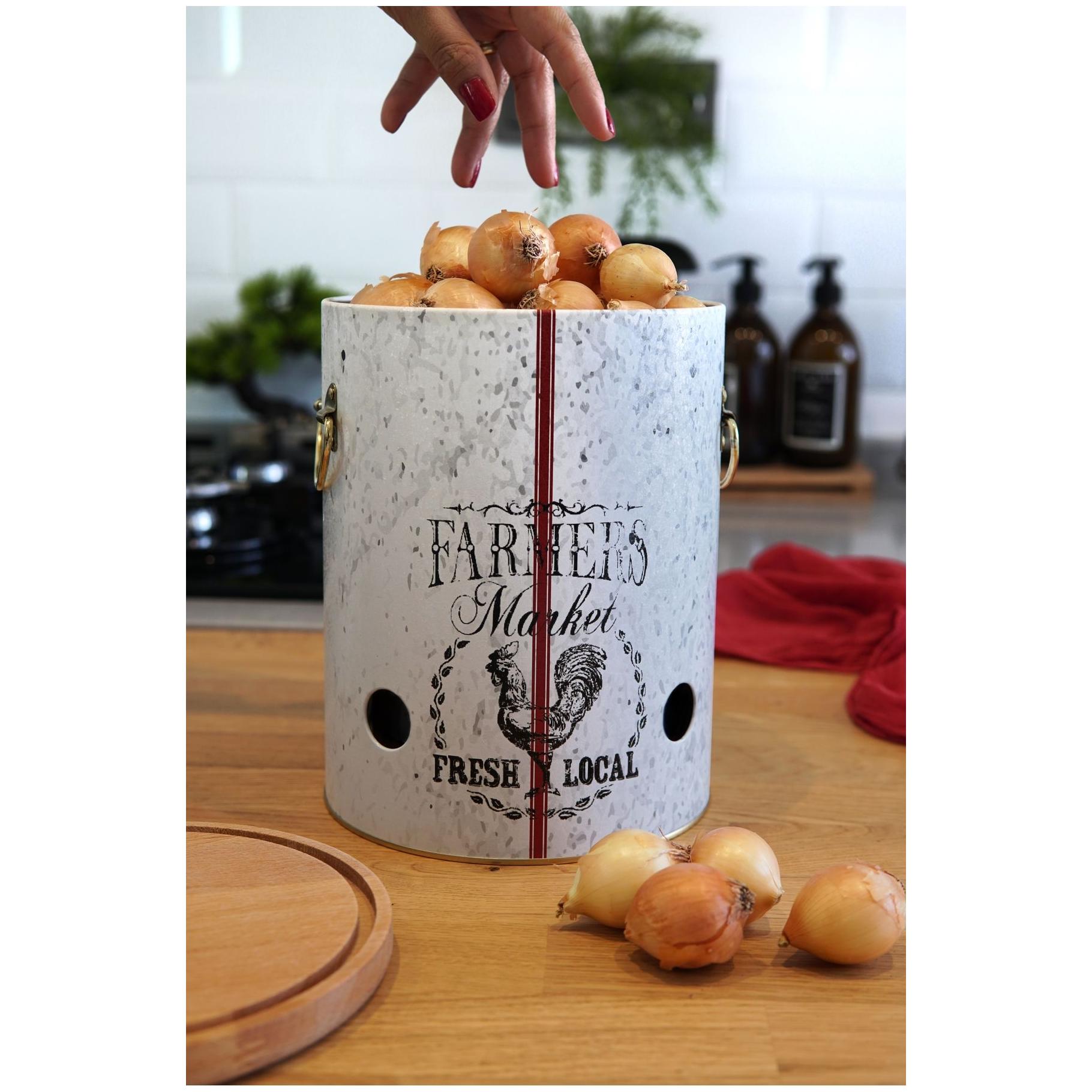 Ø175x225mm Metal Patates ve Soğan Saklama Kabı 5L vintage Bee & Laurel Elegance — Tepsiler — görsel 4 / 4 — Tinbox