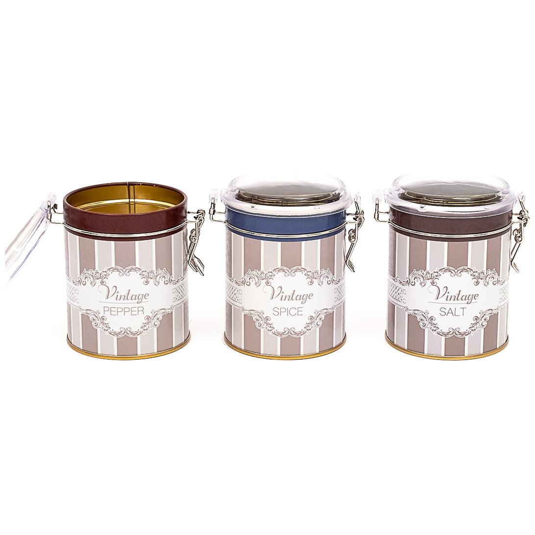 Yuvarlak Metal Kutu Seti (3'lü Set) Ø90x100 mm Tel Toka ve Şeffaf Kapak Zarif Tasarım — Kutu Setleri — görsel 2 / 2 — Tinbox