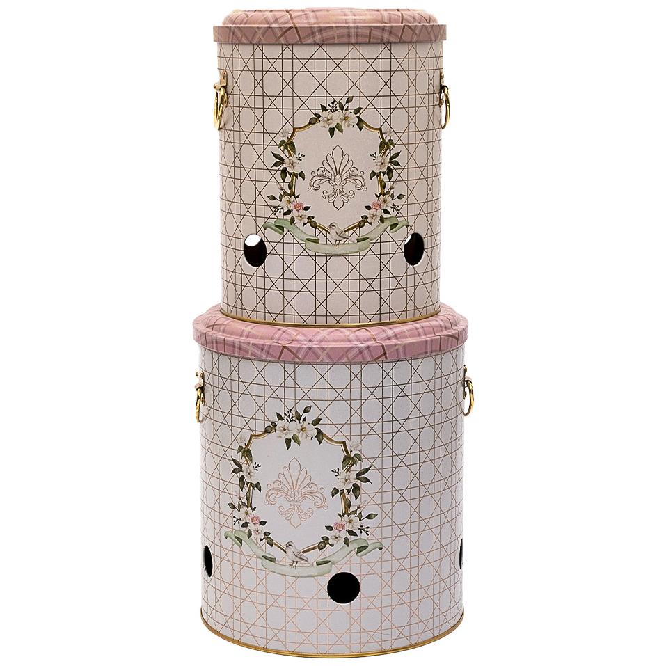 Metal Patates ve Soğan Saklama Kabı Seti Ø225x240 mm (2 Parça) Rosy Rosy Tasarım — Kutu Setleri — görsel 2 / 4 — Tinbox