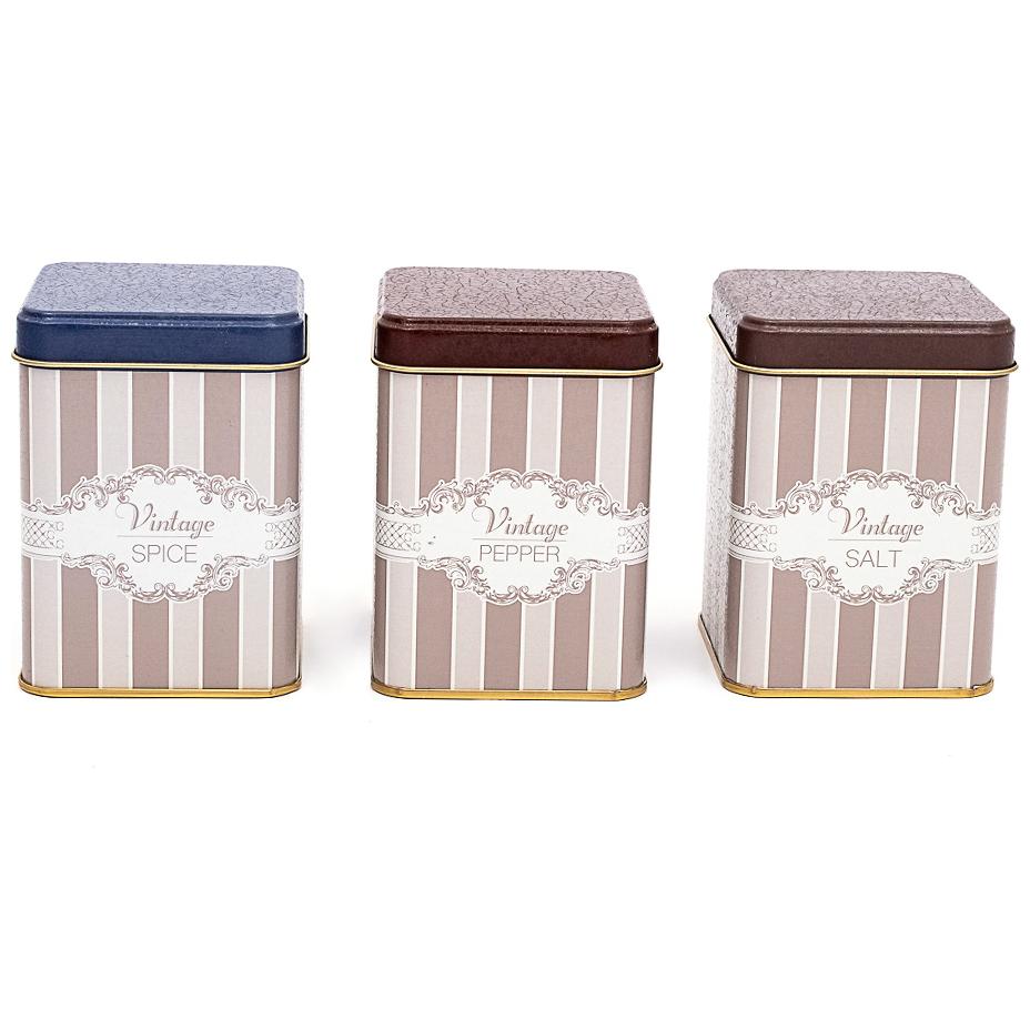 75 x 75 x 100 mm Kare Metal Teneke Kutu Seti (3'lü Set) Elegance Elegance Tasarım — Kutu Setleri — Tinbox
