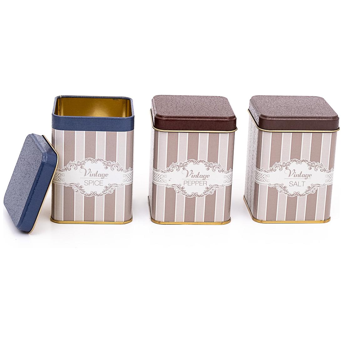 75 x 75 x 100 mm Kare Metal Teneke Kutu Seti (3'lü Set) Elegance Elegance Tasarım — Kutu Setleri — görsel 2 / 2 — Tinbox