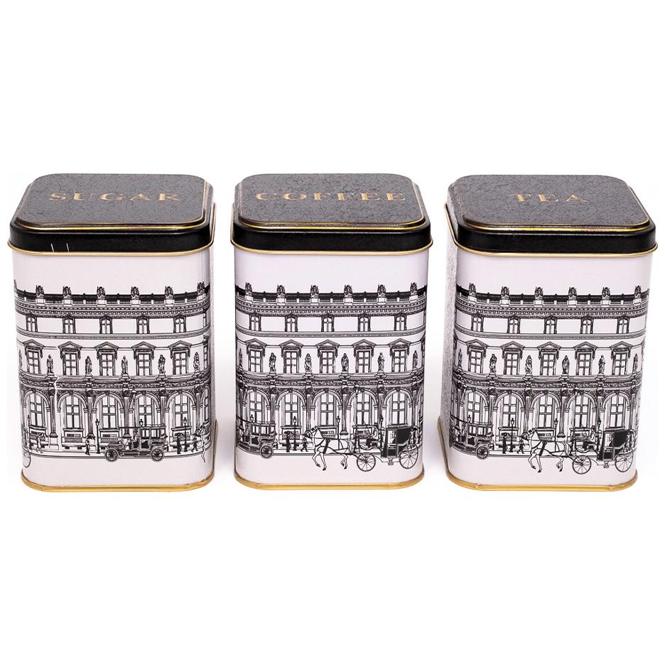 Kare Metal Kutu Seti – 87x87x125 mm (3'lü Set) vintage şehir manzaraları illüstrasyonu Şehir Tasarımı — Patates Soğan ve S…