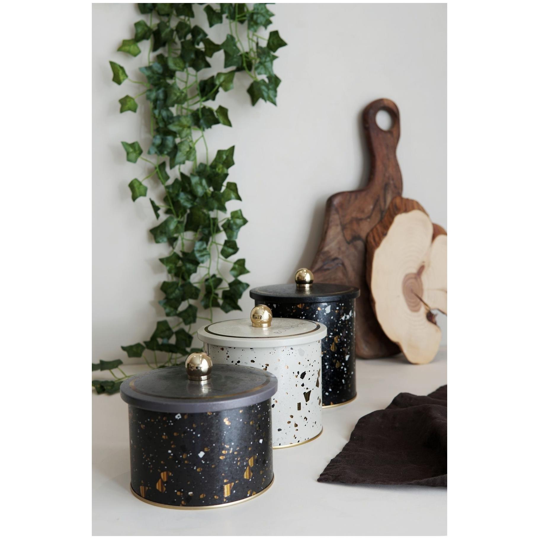 Round Metal Tin Canister Set Ø140 mm ( 3Pcs) Terrazo Terrazo Design — Box Sets — Tinbox