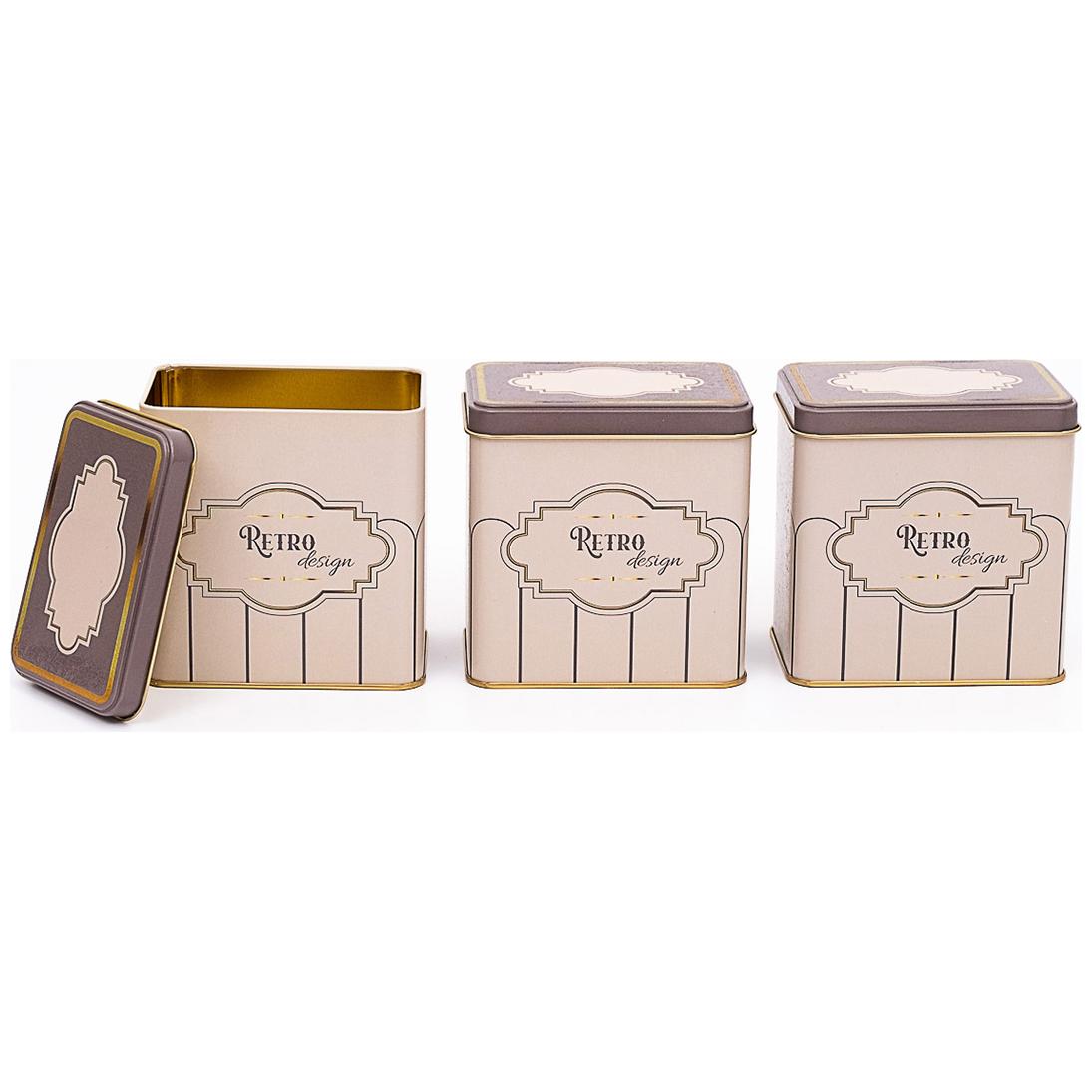 Dikdörtgen Metal Saklama Seti – 80x120 mm (3'lü Set) Retro Tasarım — Kutu Setleri — görsel 2 / 2 — Tinbox