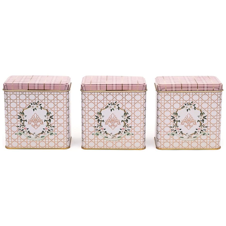 Rosy Rosy Design Dikdörtgen Metal Saklama Seti – 80x 120 mm (3'lü Set) — Kutu Setleri — görsel 1 / 2 — Tinbox