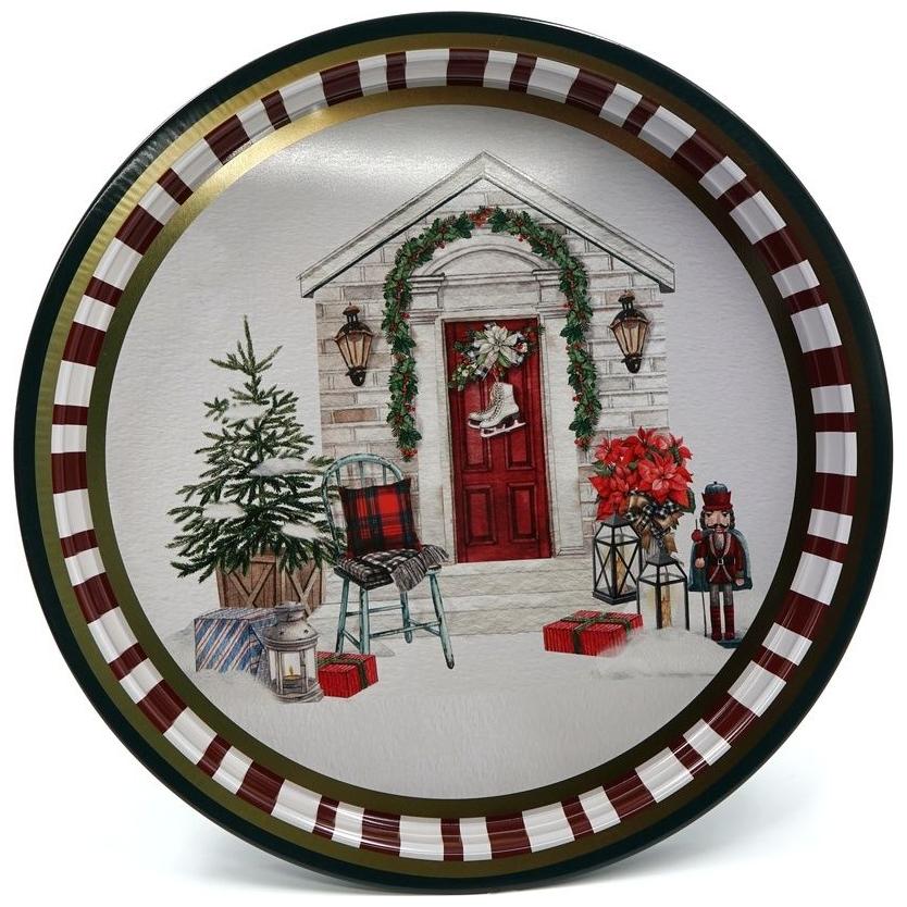 Ø315 mm Round Metal Tray Green christmas Tree Home — Trays — view 2 of 4 — Tinbox