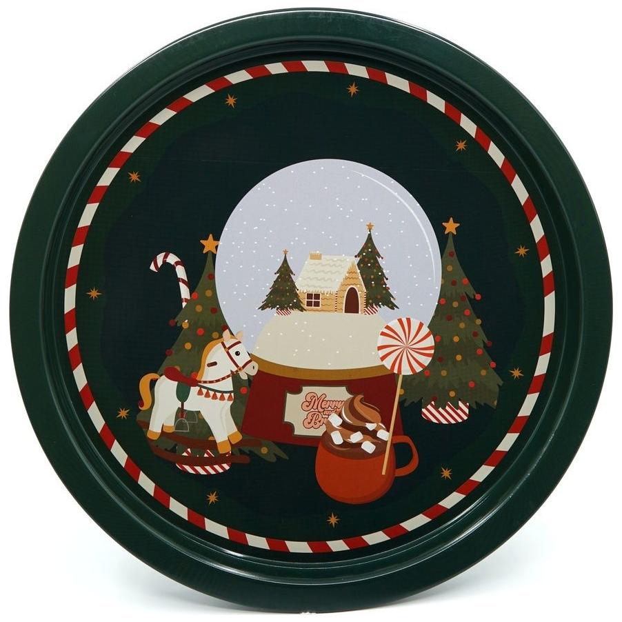 Ø315 mm Yuvarlak Metal Tepsi Yılbaşı Ağacı Noel — Tepsiler — görsel 4 / 5 — Tinbox