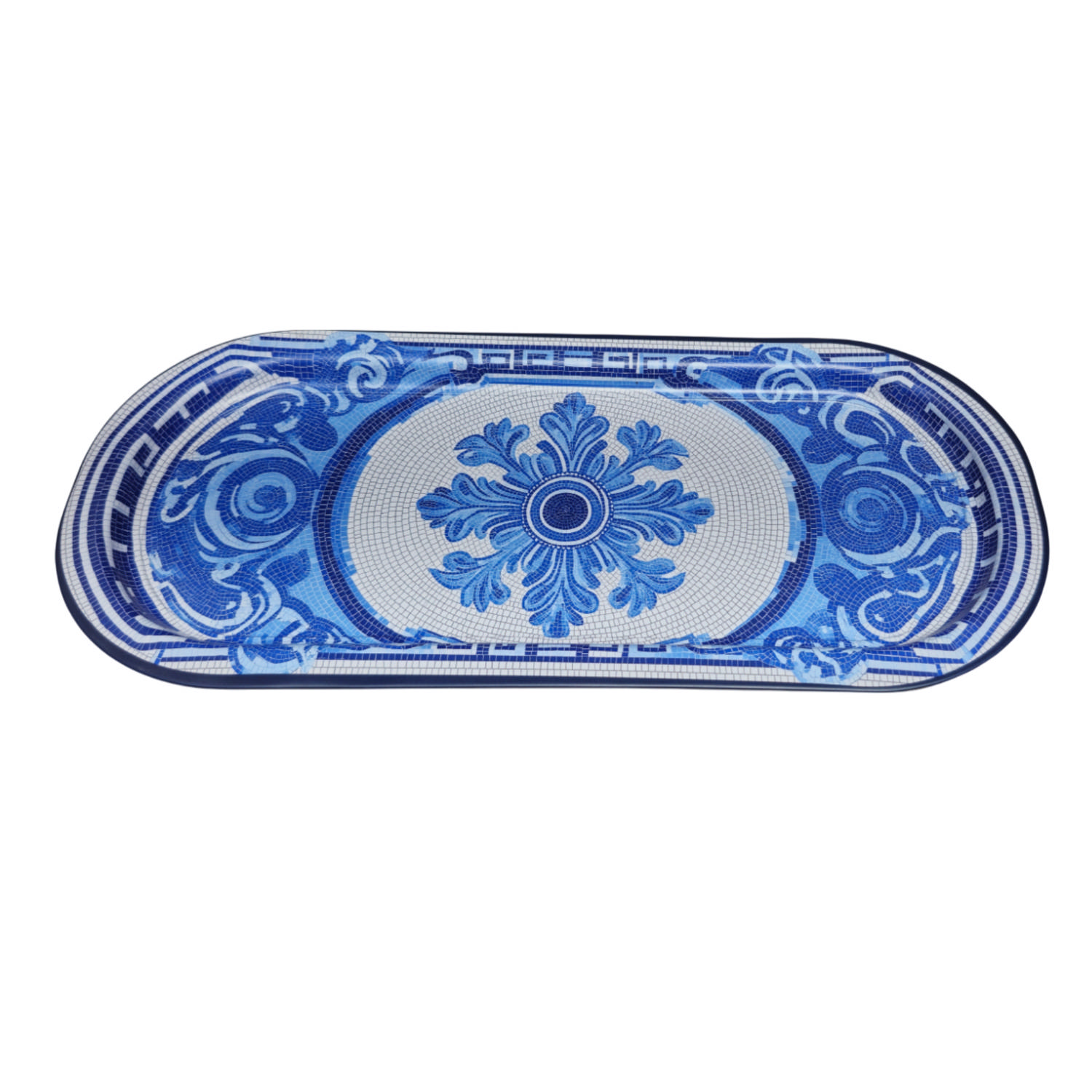 Rive Bleu Koleksiyonu Metal Dikdörtgen Tepsi - 160x350 mm — Tepsiler — görsel 2 / 2 — Tinbox