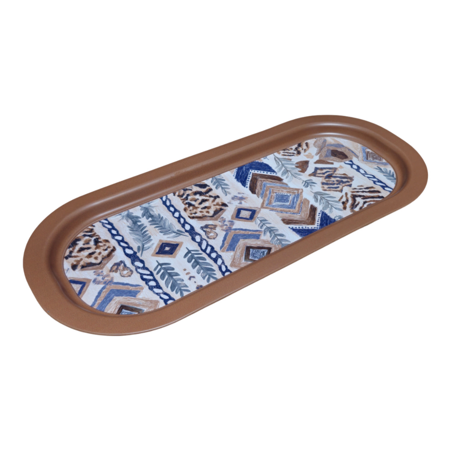 Afrika Ritmi Koleksiyonu Metal Dikdörtgen Tepsi - 160x350 mm — Tepsiler — Tinbox