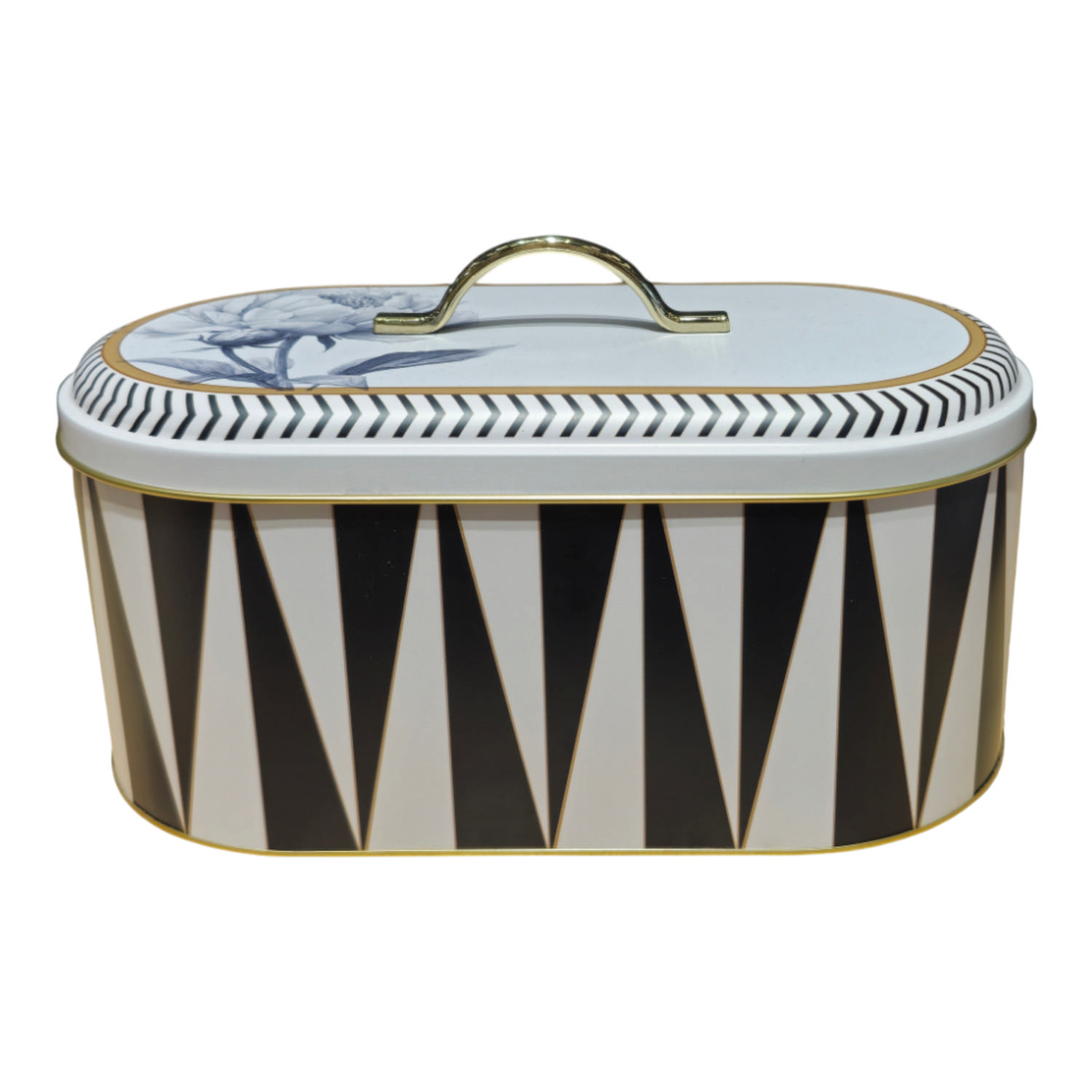 Urban Bloom Collection Metal Oval Bread Box - 178x338x140 mm (5.5 L) — Bread Boxes — Tinbox