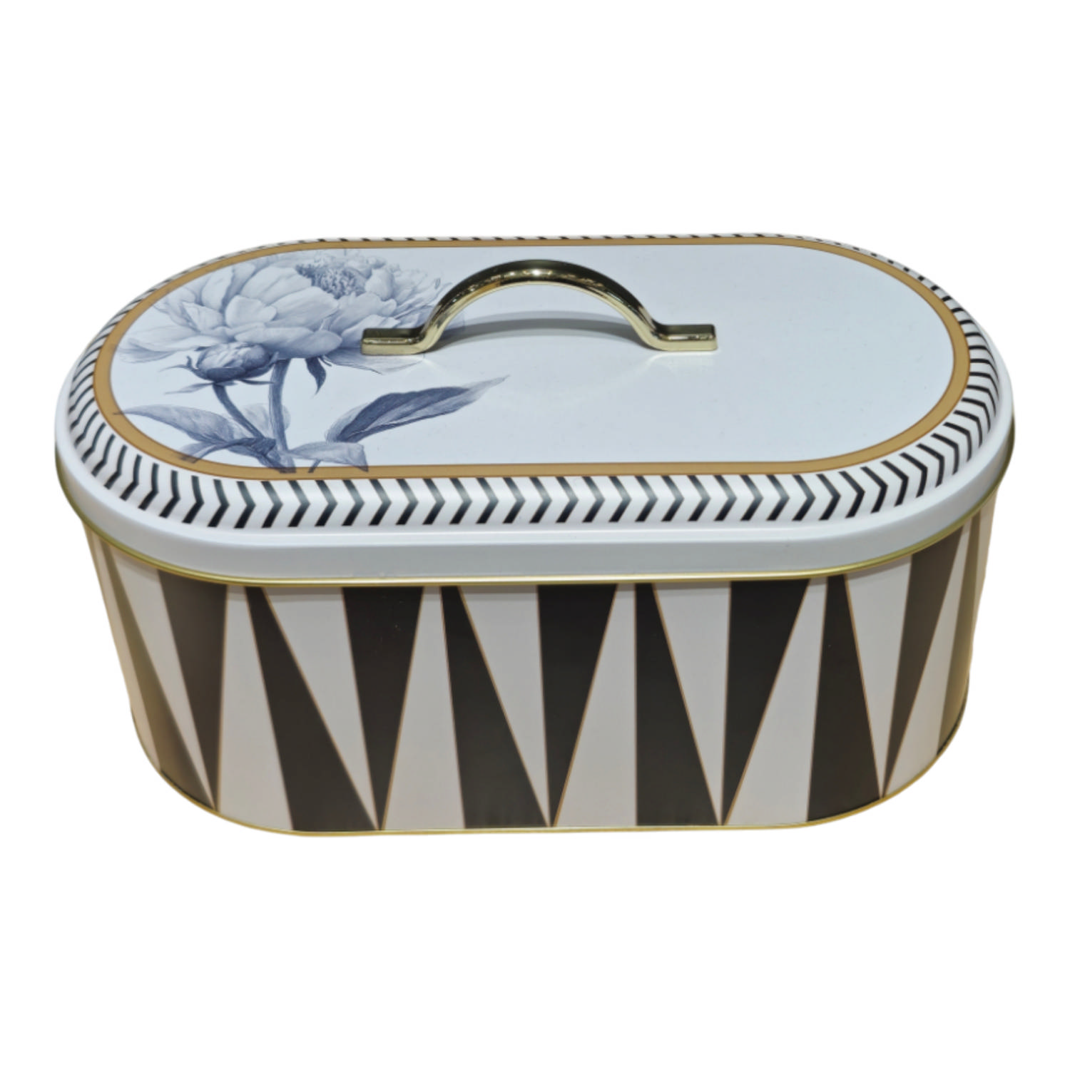 Urban Bloom Collection Metal Oval Bread Box - 178x338x140 mm (5.5 L) — Bread Boxes — view 2 of 2 — Tinbox