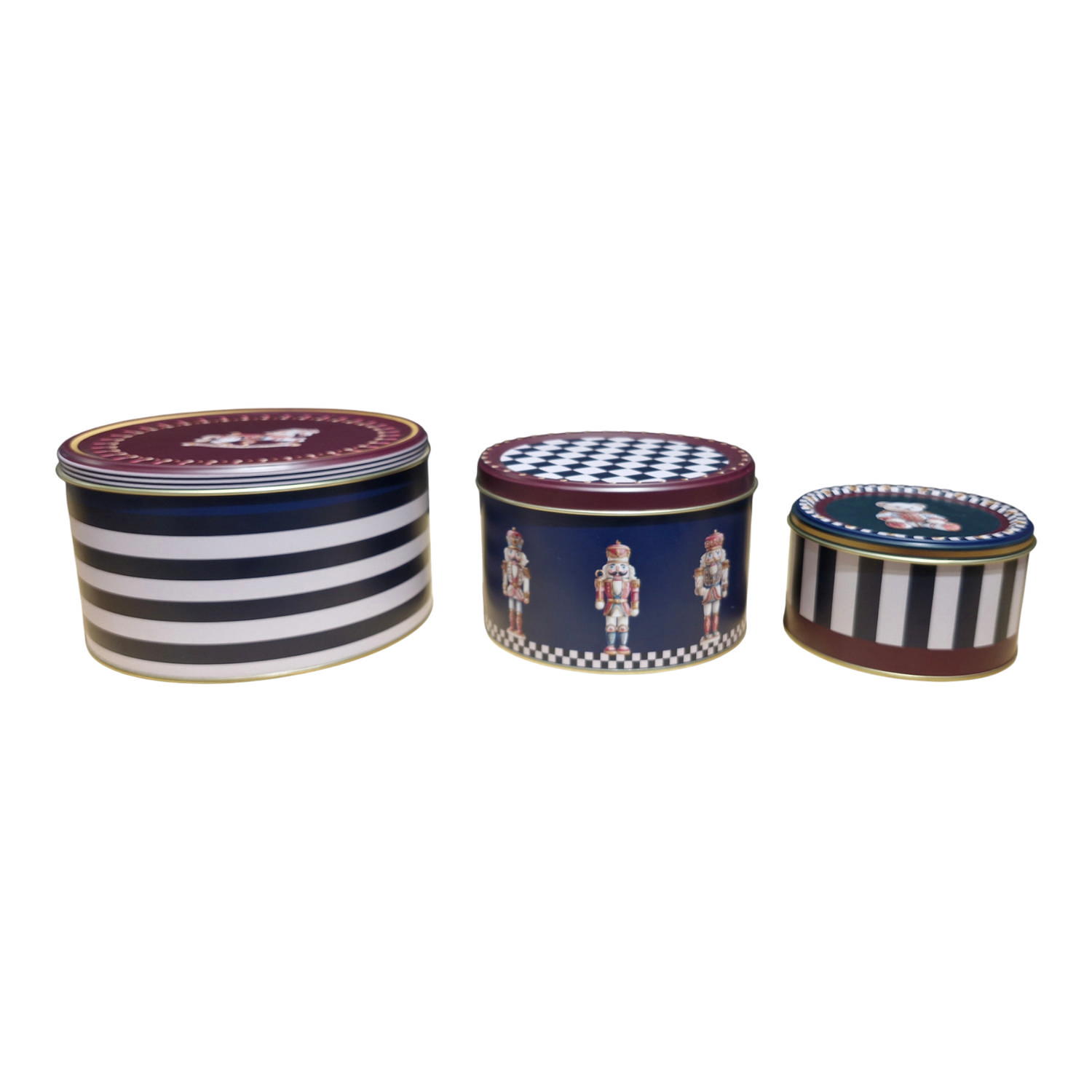 The Nutcracker Parade Collection Metal 3 Pcs Cylinder Storage Canister Set — Box Sets — view 3 of 5 — Tinbox