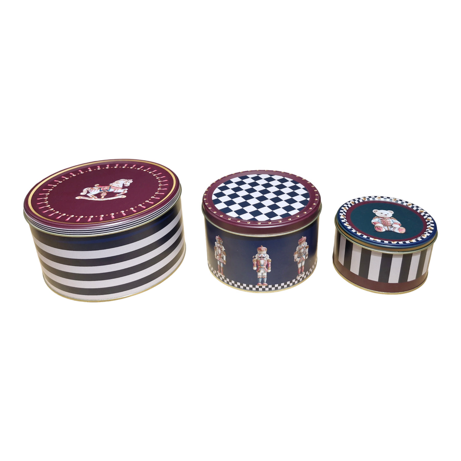 The Nutcracker Parade Collection Metal 3 Pcs Cylinder Storage Canister Set — Box Sets — view 4 of 5 — Tinbox