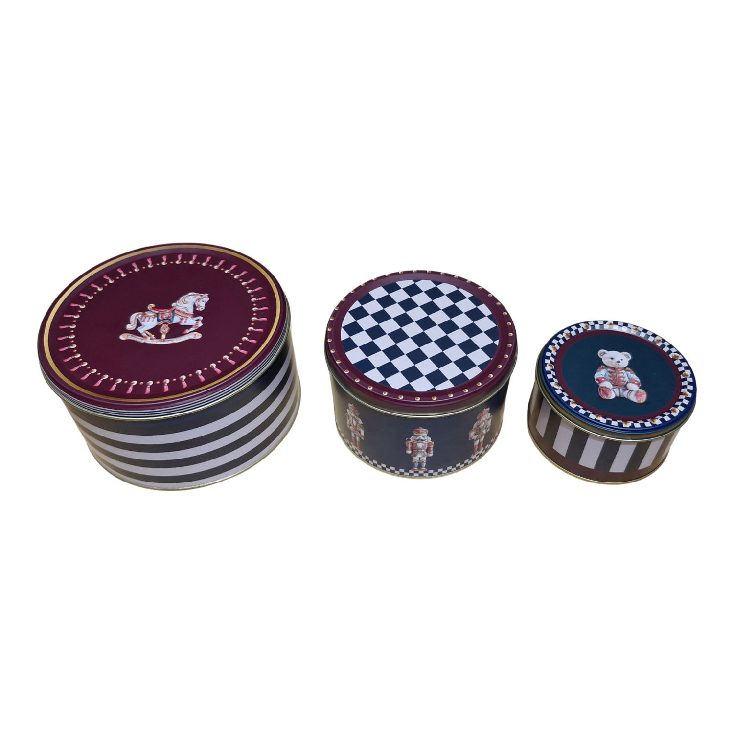 The Nutcracker Parade Collection Metal 3 Pcs Cylinder Storage Canister Set — Box Sets — view 5 of 5 — Tinbox
